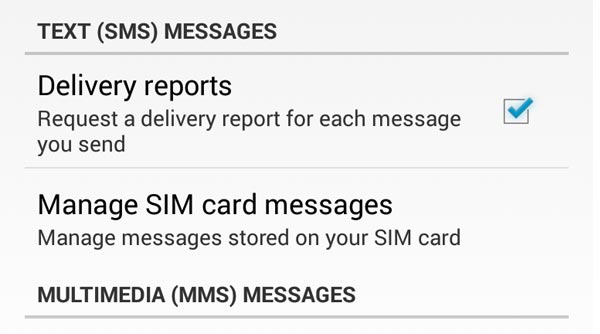 SMS Delivery reports